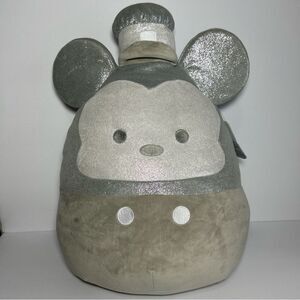 NWT Squishmallows Steamboat Willie Mickey 20” Plush Disney 100 Years Silver
